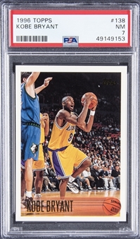1996-97 Topps #138 Kobe Bryant Rookie Card - PSA NM 7